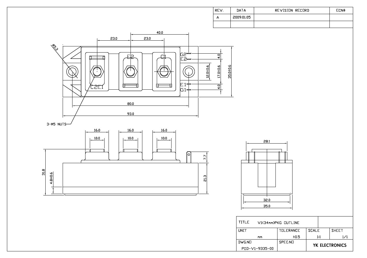 IGBT 1200V - V1 Package Outline