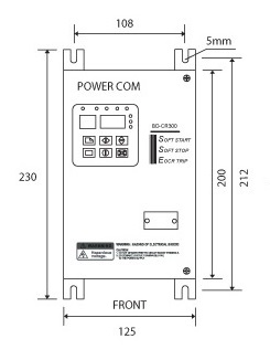 POWER COM 22KW 이하 전면 외형 및 치수