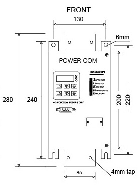 POWER COM 37KW 이하 전면 외형 및 치수