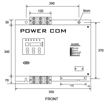 POWER COM 55KW~112KW 전면 외형 및 치수
